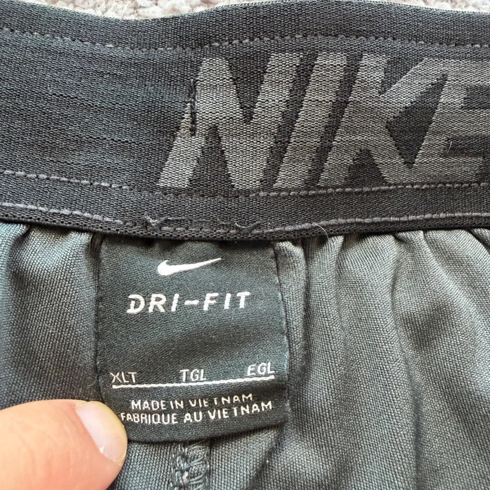 Nike Dri-FIT Men XL-Tall Olive Green Grey Athletic Basketball Shorts Gym